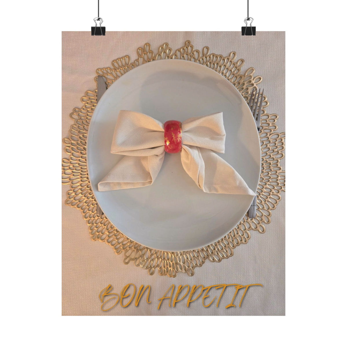 Red + Gold Napkin Ring Fine Art Poster