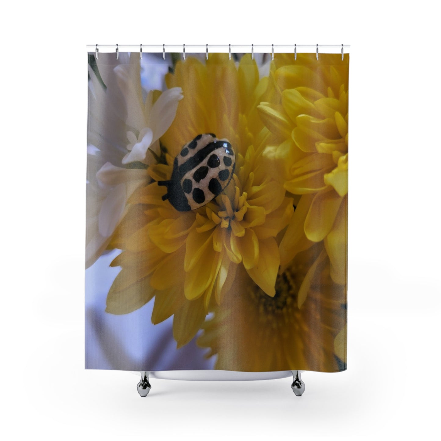 Floral Ladybug Print #7 Shower Curtains