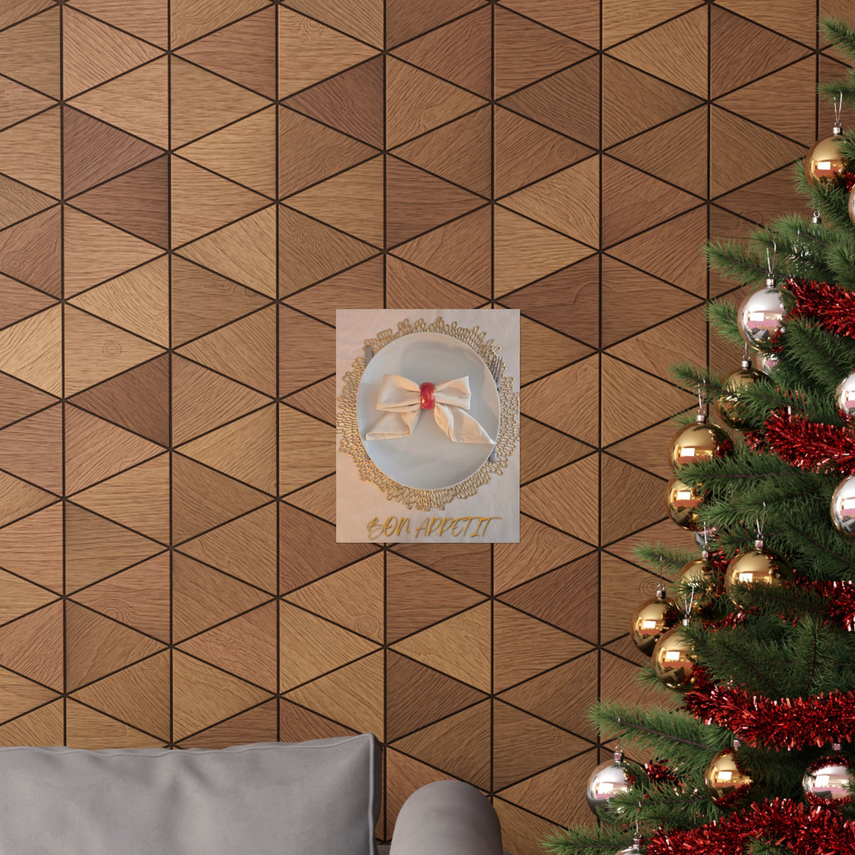 Red + Gold Napkin Ring Fine Art Poster