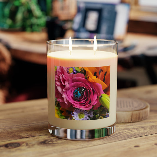 Floral Print #2 Scented Candle - Full Glass, 11oz