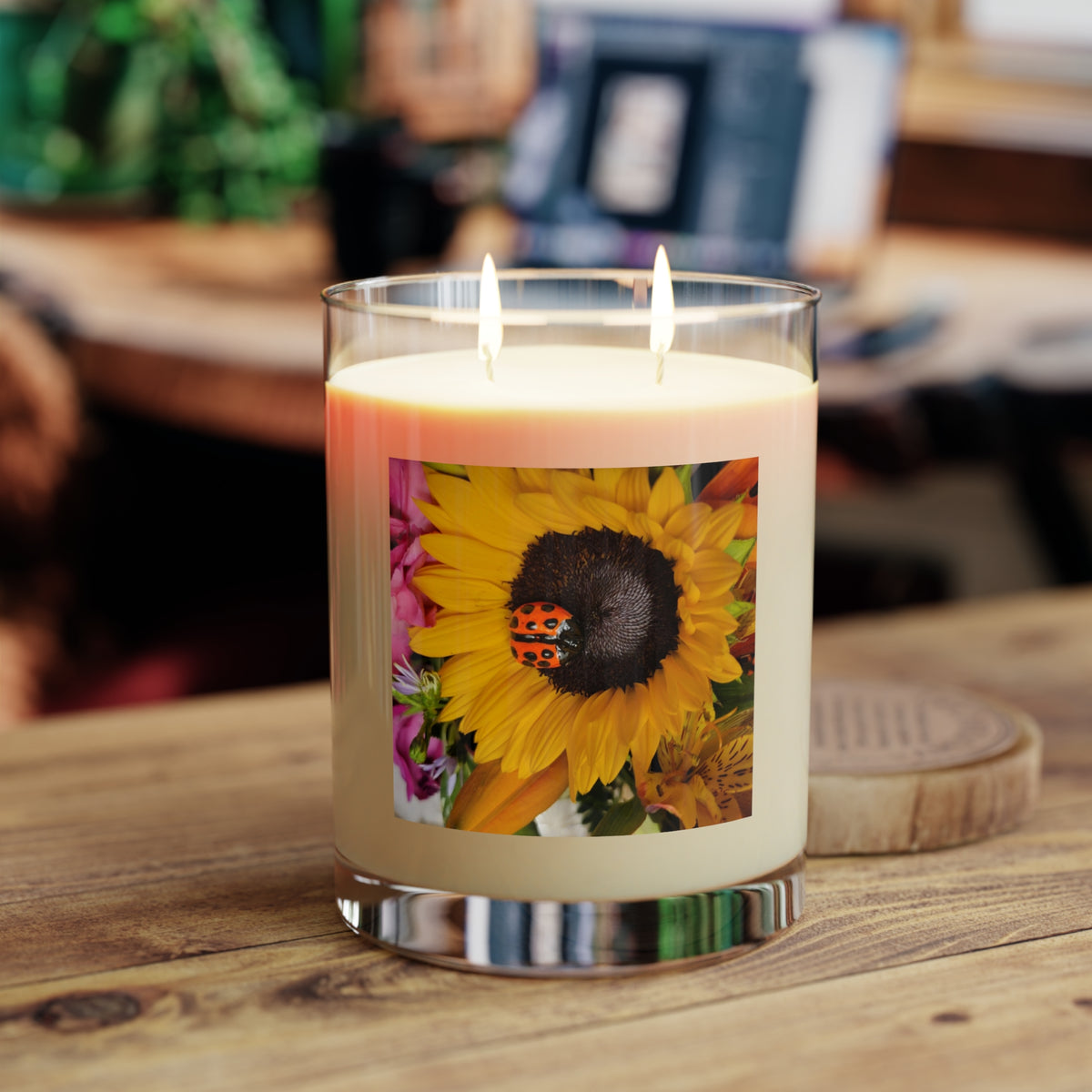 Floral Scented Candle - Full Glass, 11oz
