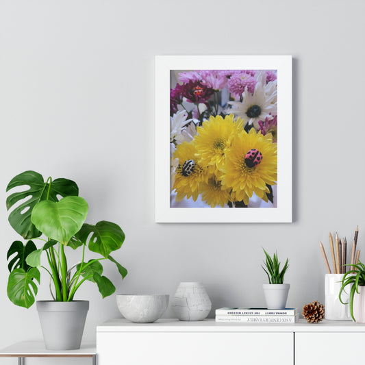 Floral Ladybug Framed Vertical Print #5