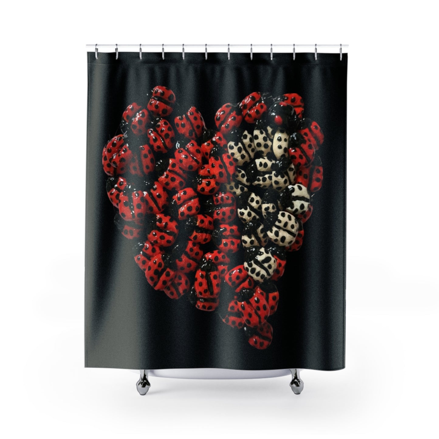 Ladybug Shower Curtains In Black