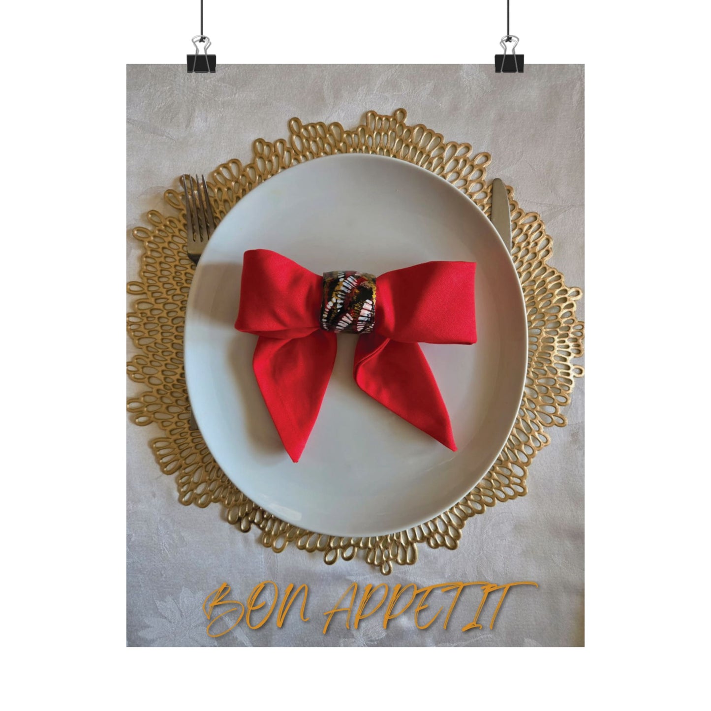 Red + Black Napkin Ring Fine Art Poster