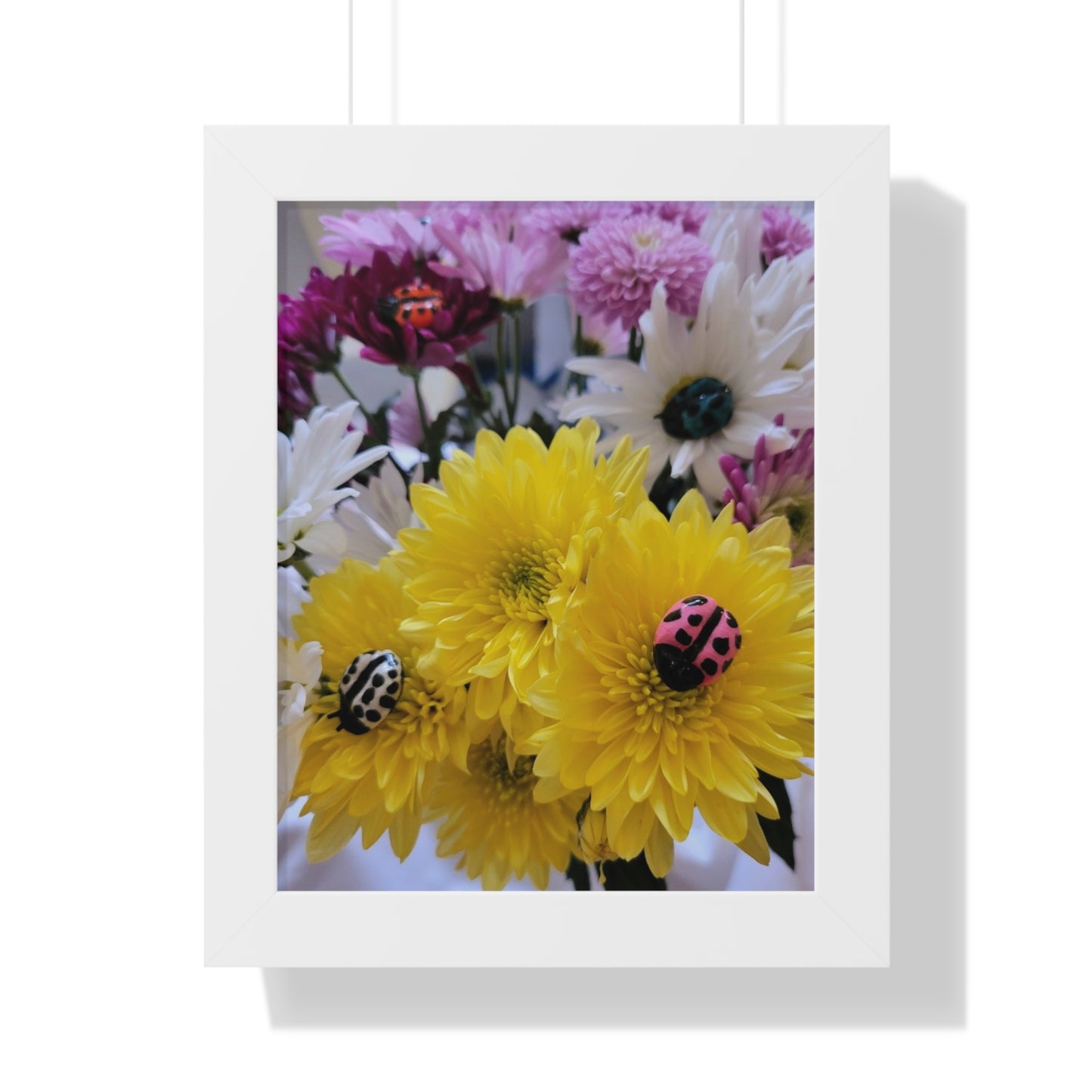 Floral Ladybug Framed Vertical Print #5