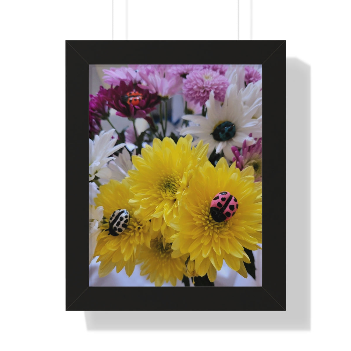Floral Ladybug Framed Vertical Print #5