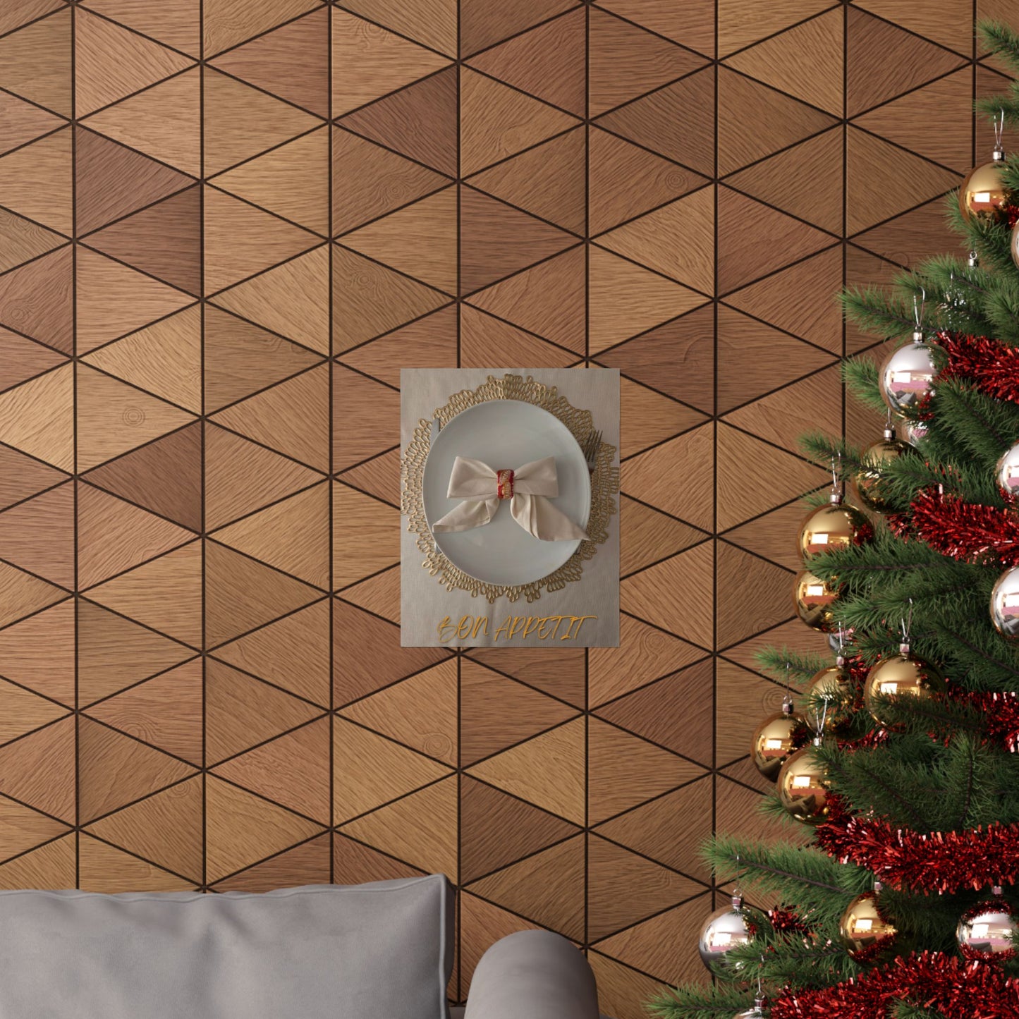 Red + White Napkin Ring Fine Art Poster