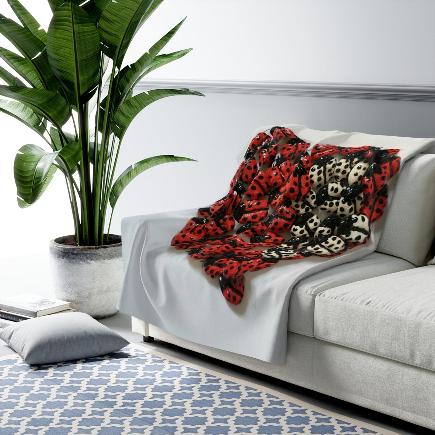 Ladybug Sherpa Fleece Blanket