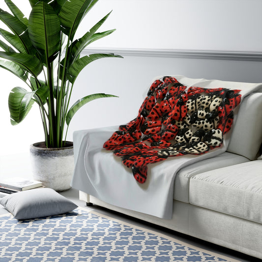 Ladybug Sherpa Fleece Blanket