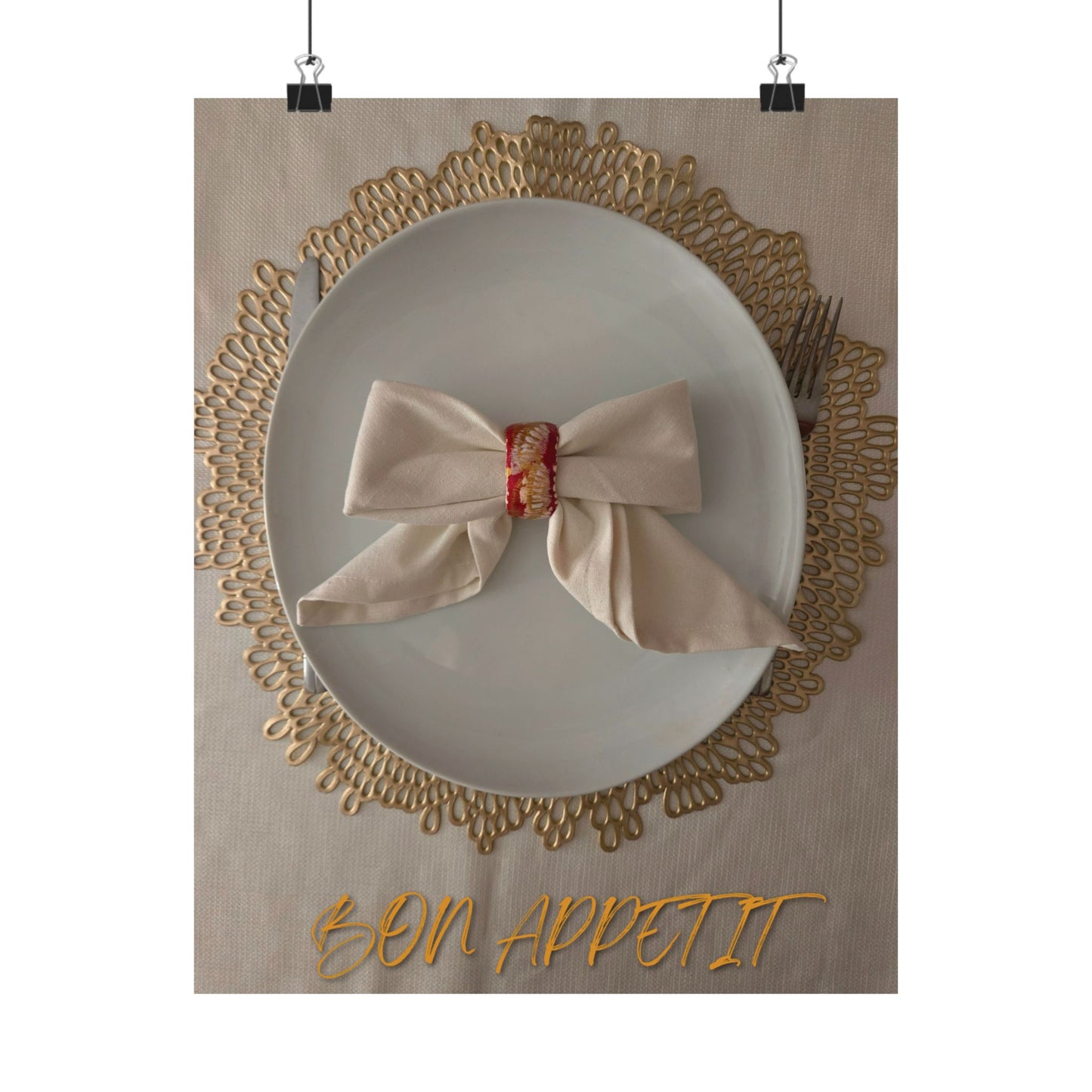 Red + White Napkin Ring Fine Art Poster