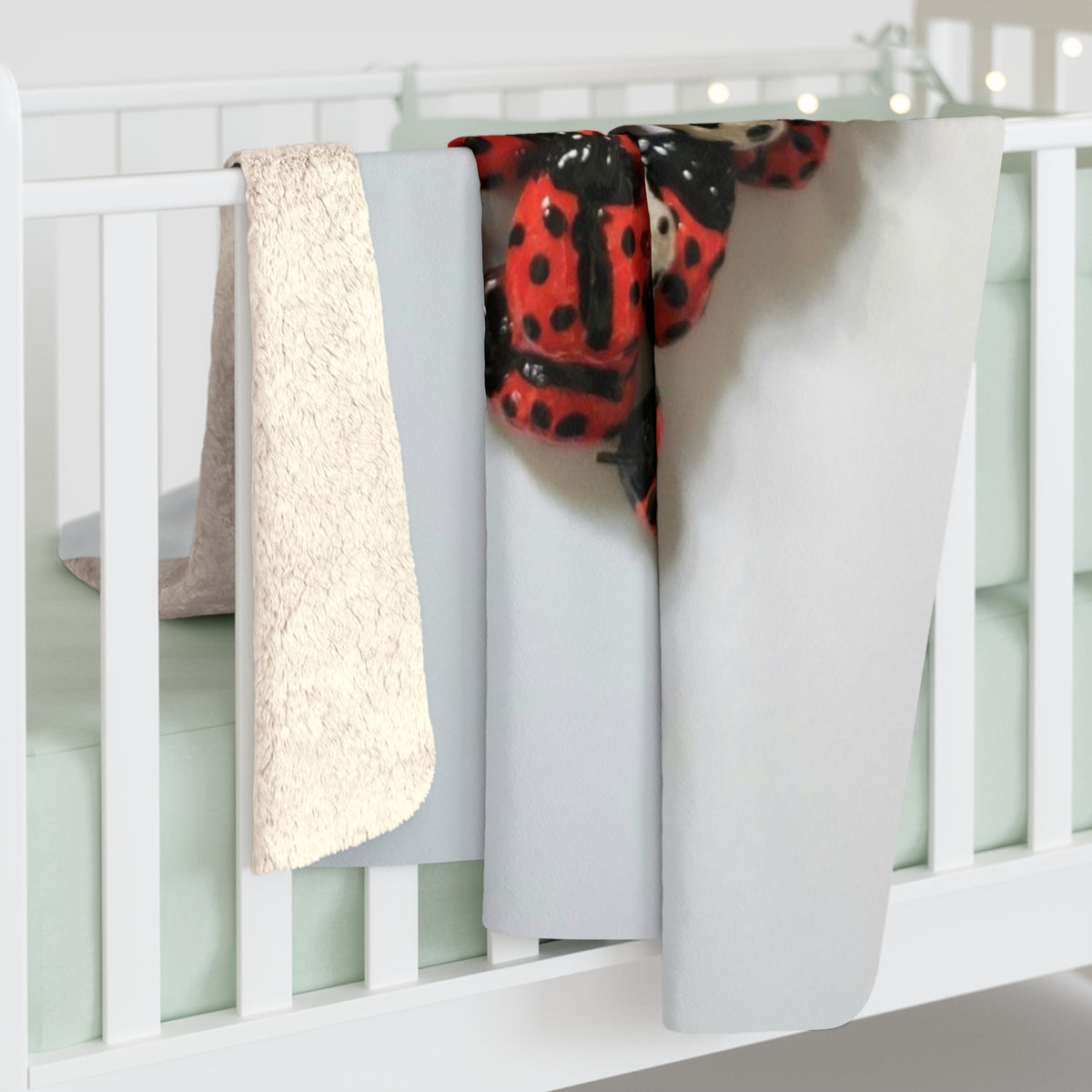Ladybug Sherpa Fleece Blanket