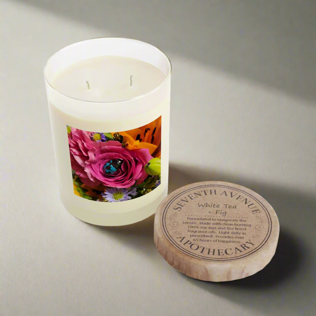 Floral Print #2 Scented Candle - Full Glass, 11oz
