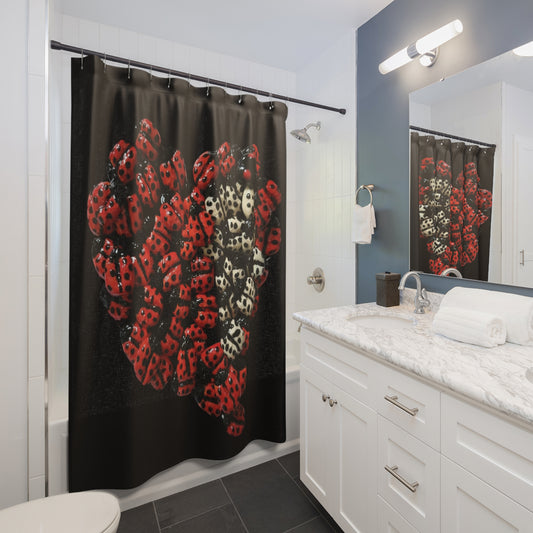 Ladybug Shower Curtains In Black