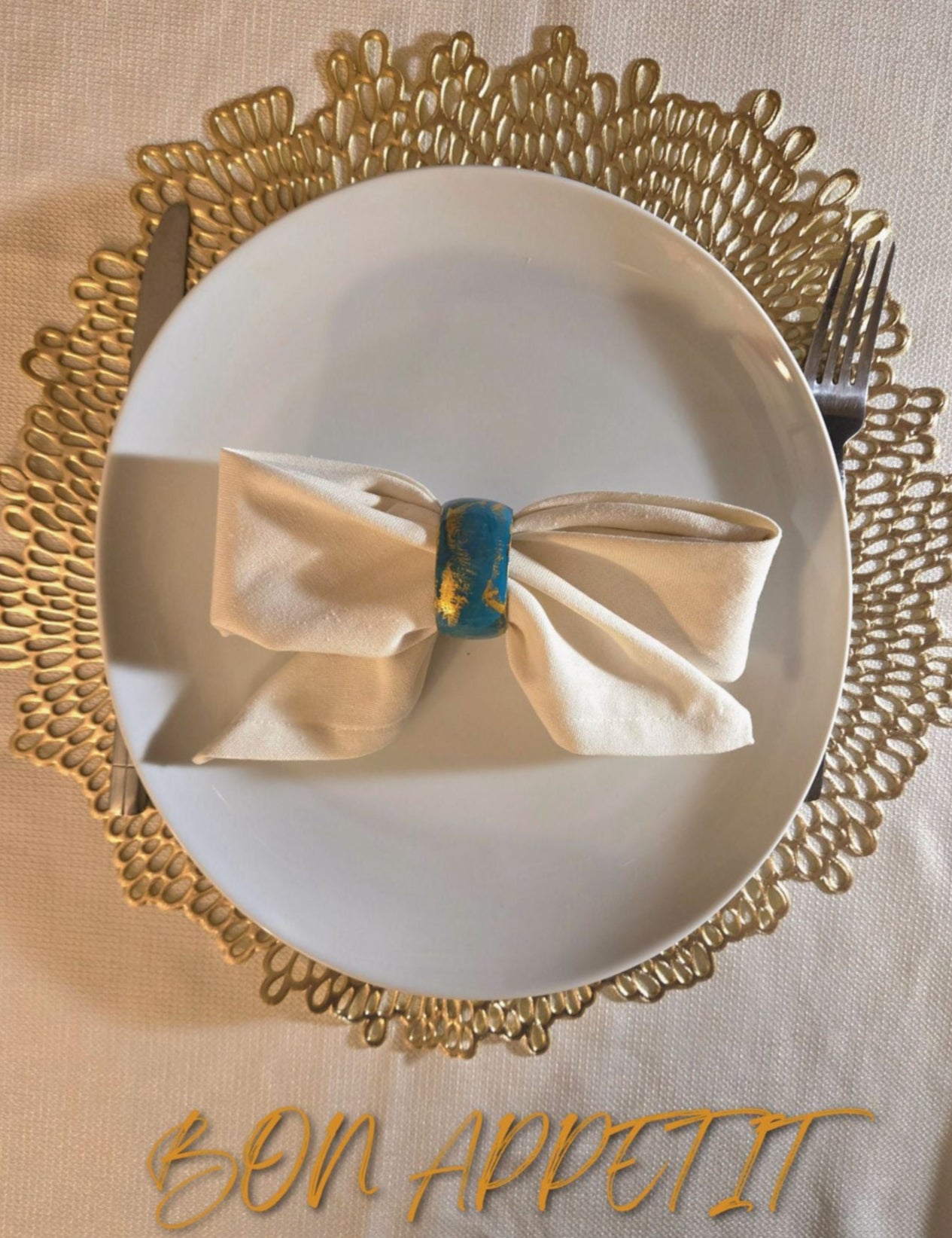 Turquoise Napkin Ring Fine Art Poster