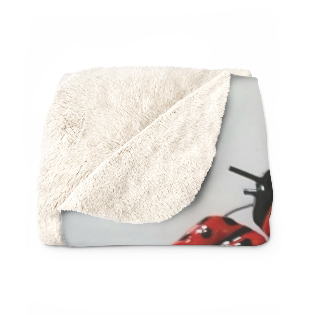 Ladybug Sherpa Fleece Blanket