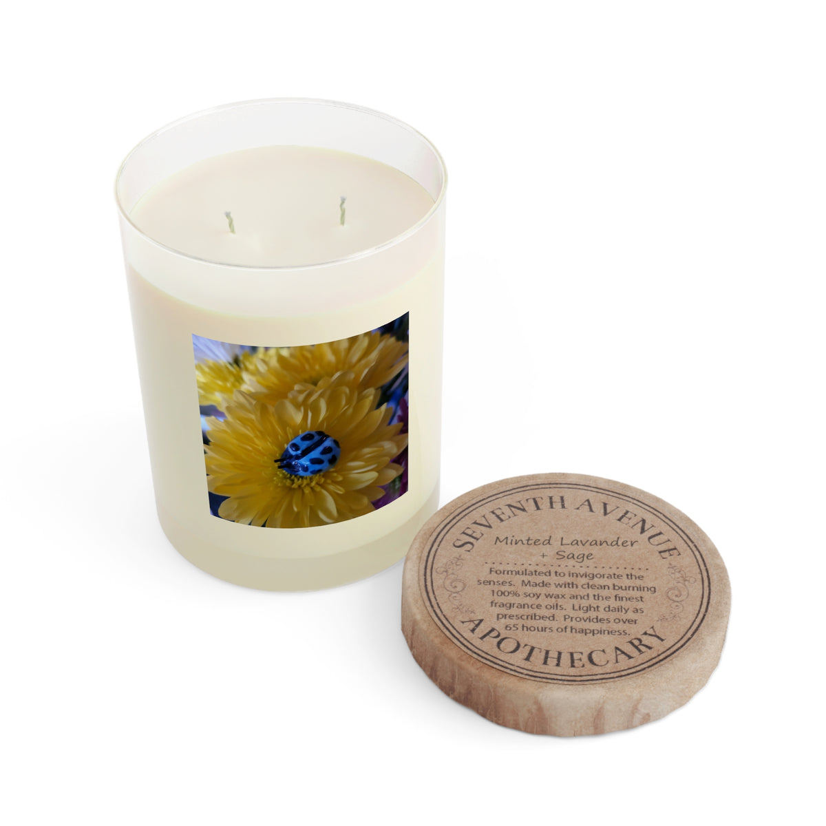 Floral Print #4 Scented Candle - Full Glass, 11oz